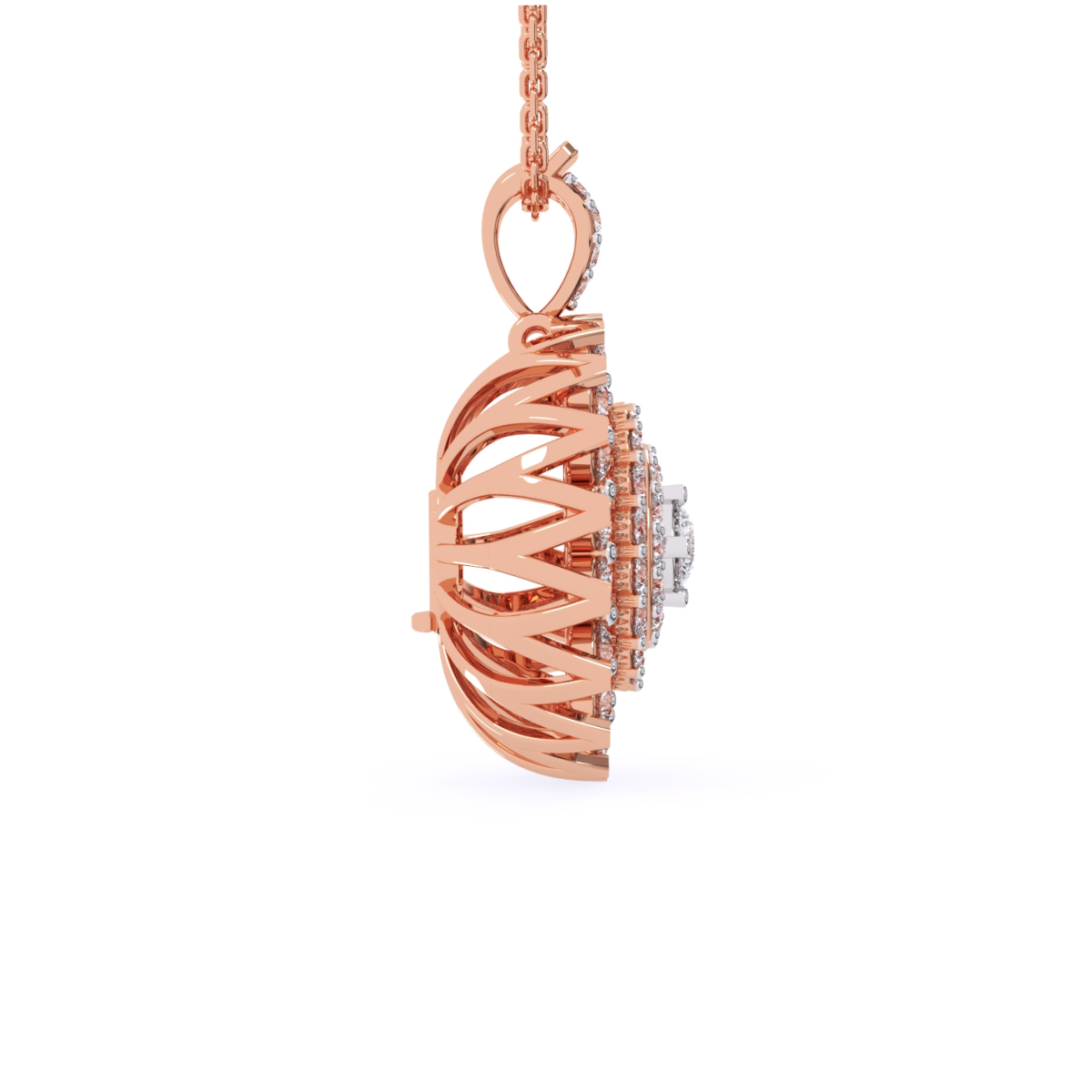 Diamond Vintage Halo Necklace